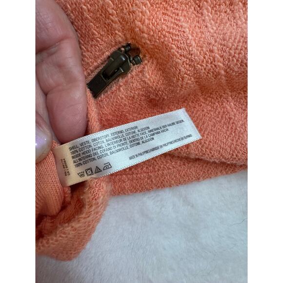 Anthropologie Saturday Sunday Orange Hoodie Jacket M Cotton Moto Wrap Jacket - Picture 9 of 9